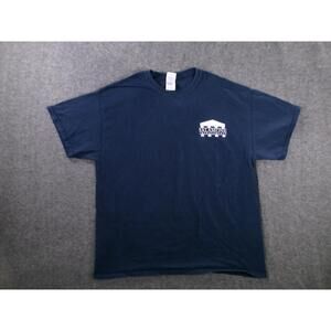 Salamone Improvements Shirt Mens Extra Large Blue Crew Neck Employee Workwear